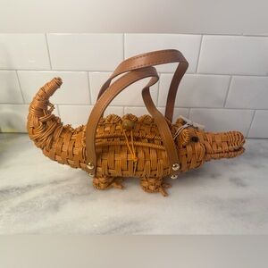 Tommy Bahama Woven Crocodile Alligator Clutch Novelty Bag NWT